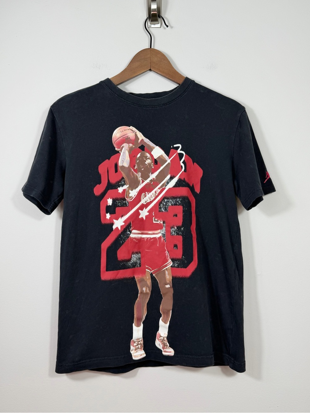Jordan Michael Jordan 23 Jumpman Graphic T-Shirt Black Red Youth L